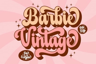 Designing with Vintage Barbie Extrude Font Style